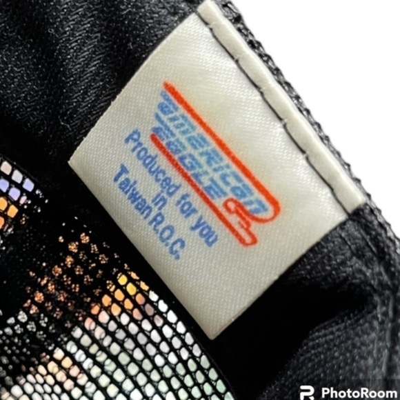 Vintage 80s F-15 Eagle Tactile Fighter Jet Trucker Hat Snap Back Black NKM INC - Picture 9 of 9